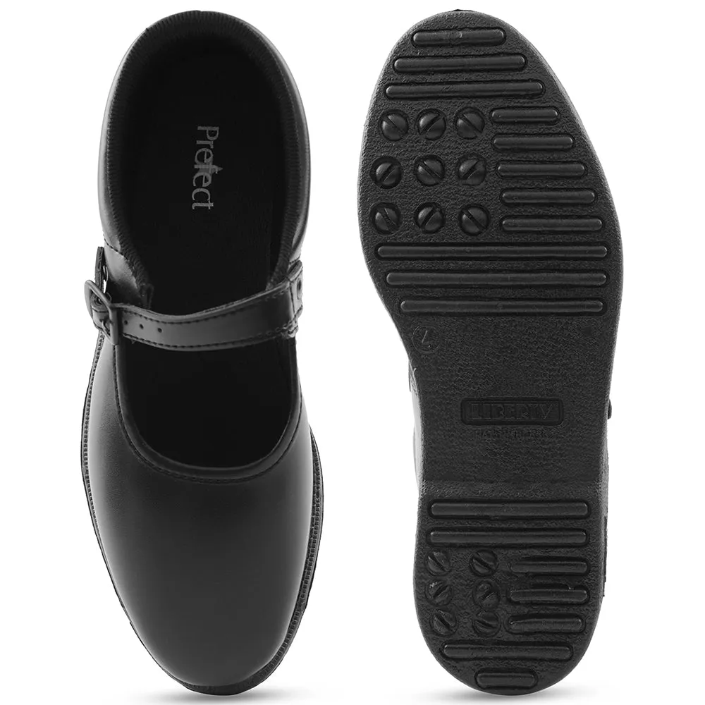 Prefect Black Ballerina Uniform School Shoes For Kids NS/GIRLV By Liberty