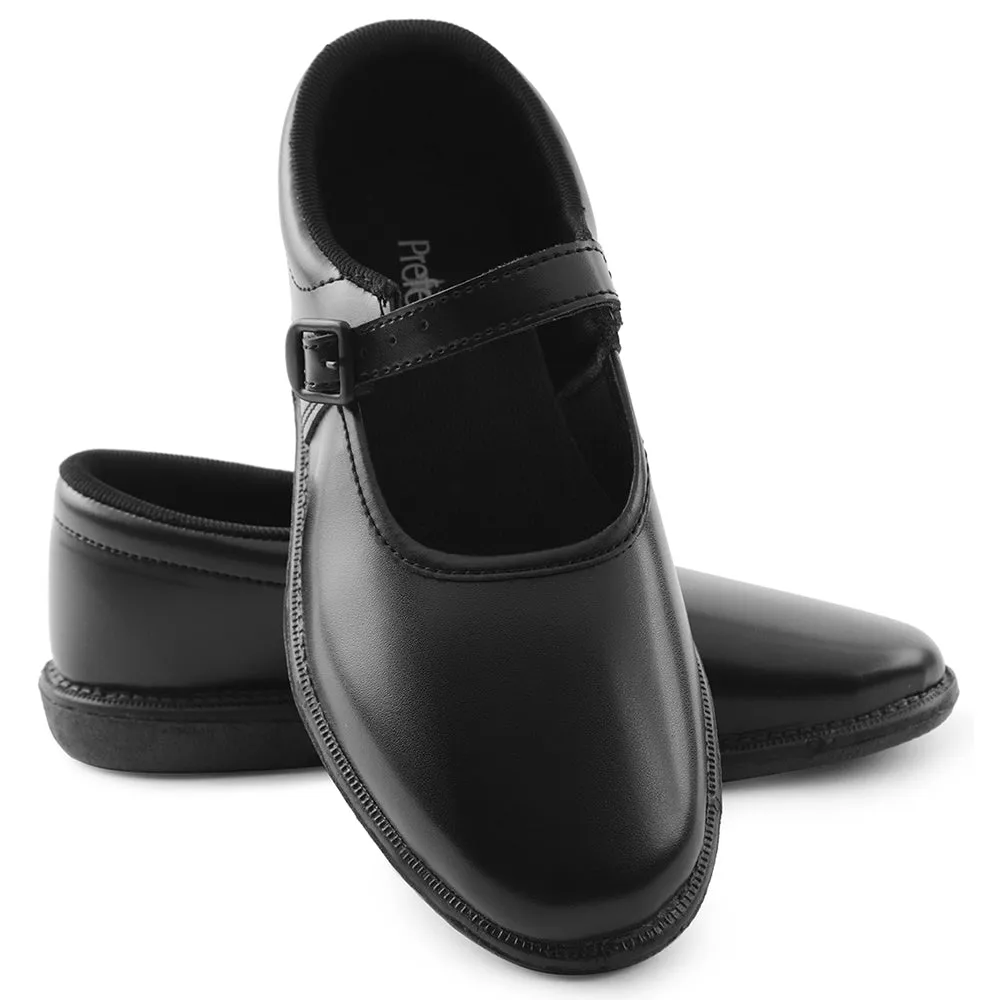 Prefect Black Ballerina Uniform School Shoes For Kids NS/GIRLV By Liberty