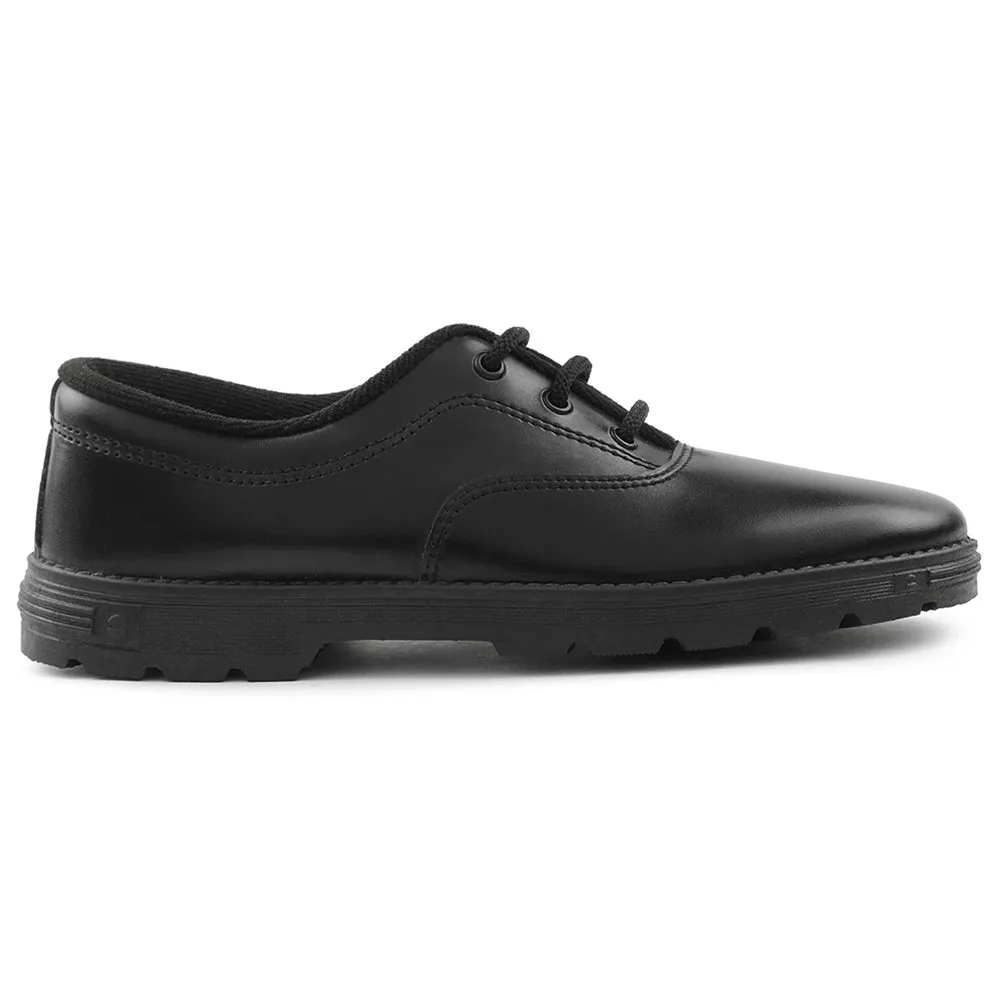 Prefect Black Lacing Uniform School Shoes For Kids S-BOYEXCEA By Liberty