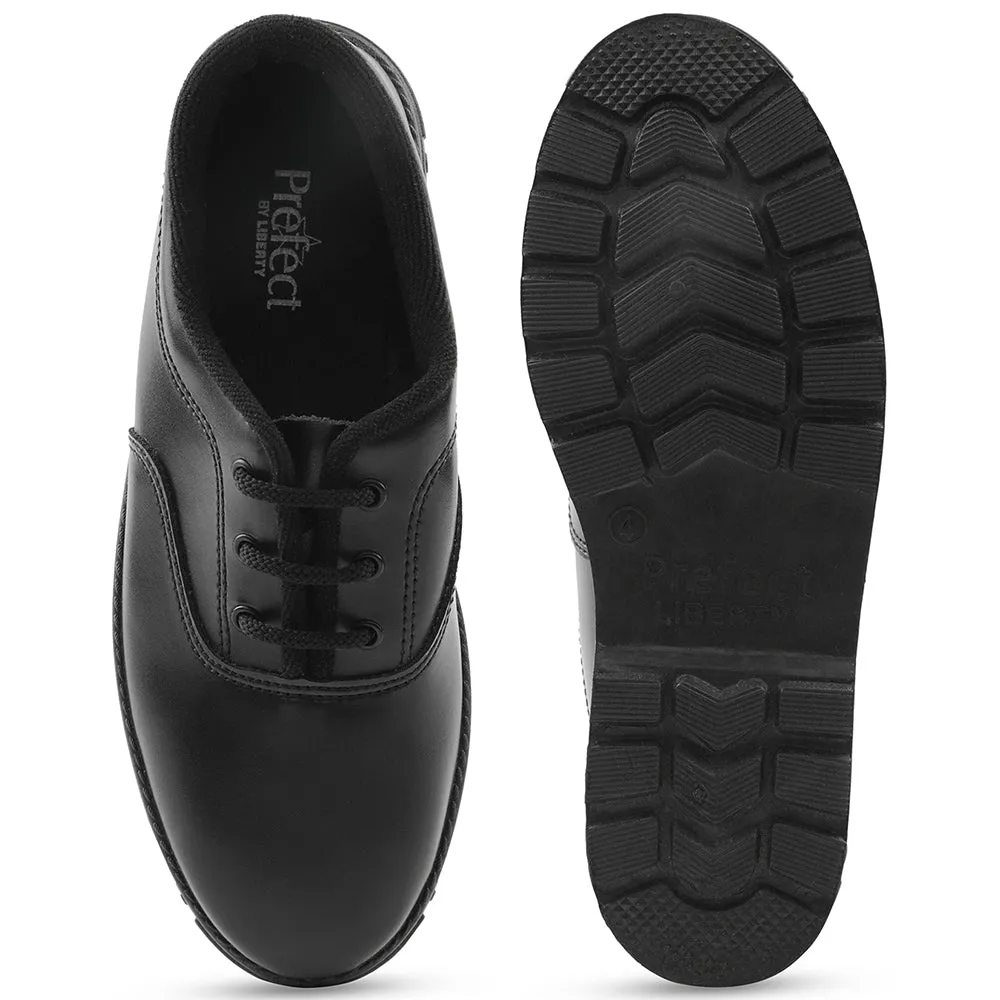 Prefect Black Lacing Uniform School Shoes For Kids S-BOYEXCEA By Liberty