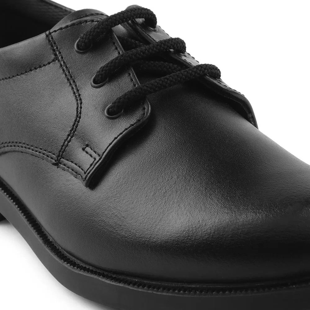 Prefect Black Lacing Uniform School Shoes For Kids S/BOY-LS By Liberty