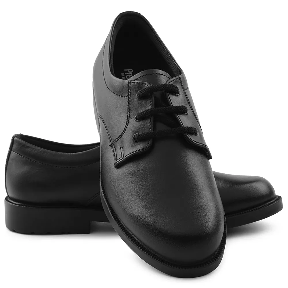 Prefect Black Lacing Uniform School Shoes For Kids S/BOY-LS By Liberty