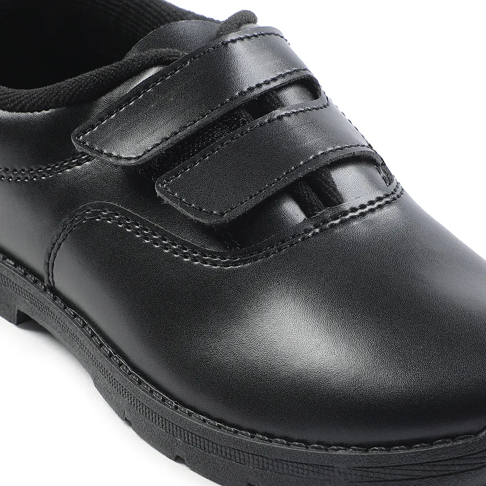 Prefect Black Velcro Uniform School Shoes For Kids S/BOY-V By Liberty
