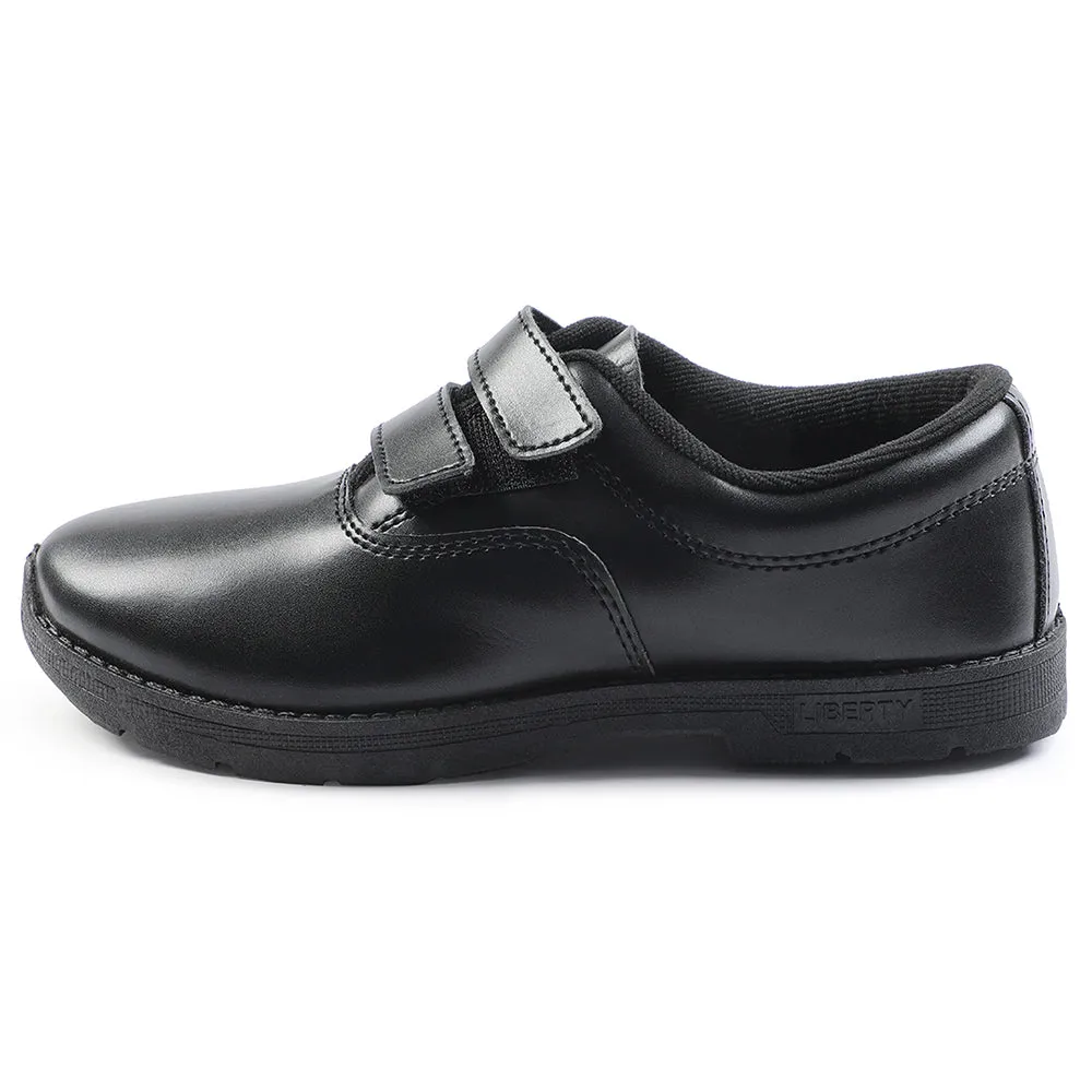 Prefect Black Velcro Uniform School Shoes For Kids S/BOY-V By Liberty