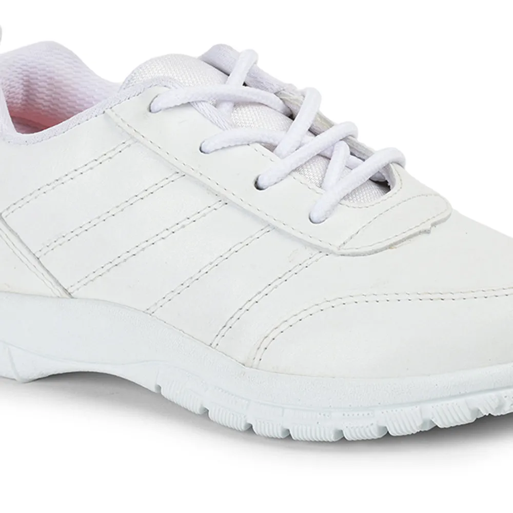 Prefect By Liberty Kids SCHOOL-PTM White School Lacing Shoes
