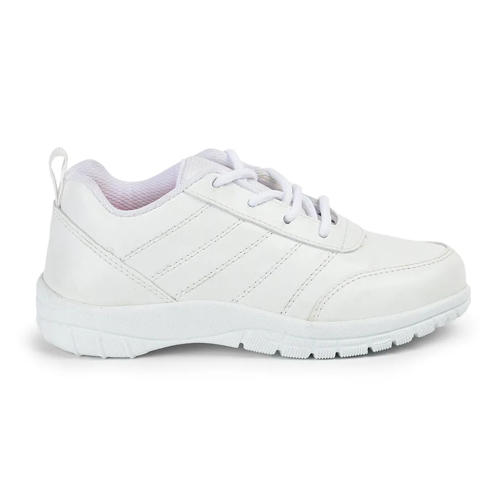 Prefect By Liberty Kids SCHOOL-PTM White School Lacing Shoes