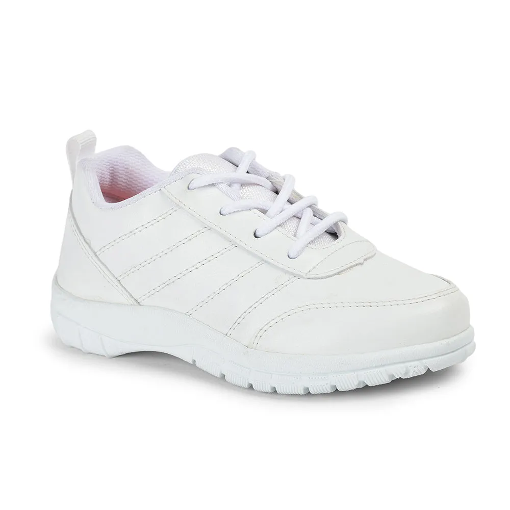 Prefect By Liberty Kids SCHOOL-PTM White School Lacing Shoes