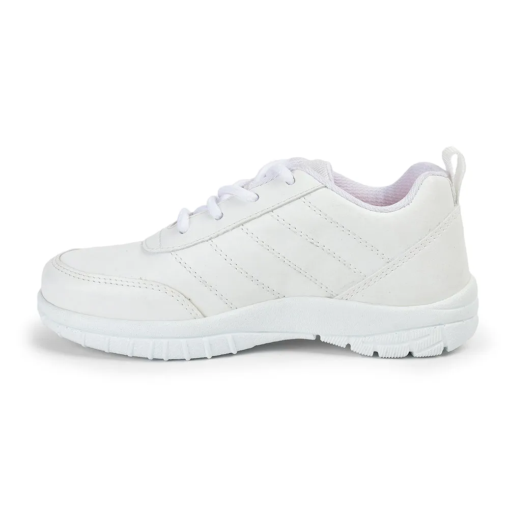 Prefect By Liberty Kids SCHOOL-PTM White School Lacing Shoes