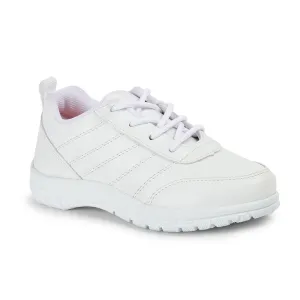 Prefect By Liberty Kids SCHOOL-PTM White School Lacing Shoes