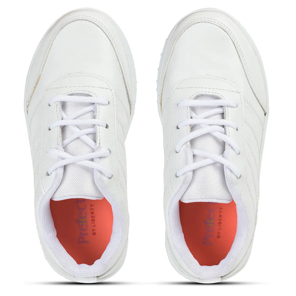 Prefect By Liberty Kids SCHOOL-PTM White School Lacing Shoes