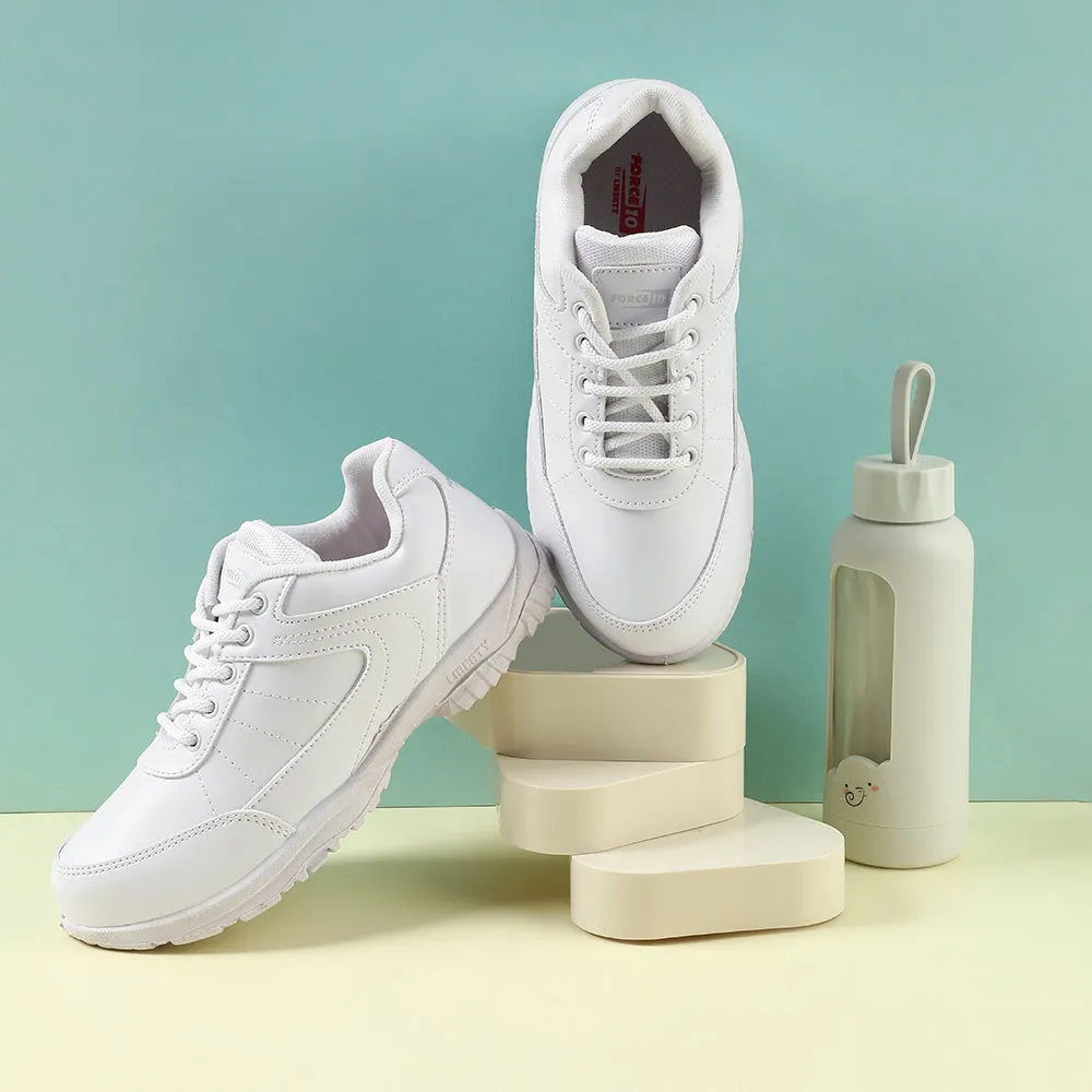 Prefect White Lacing Uniform School Shoes For Kids SCHZONE By Liberty