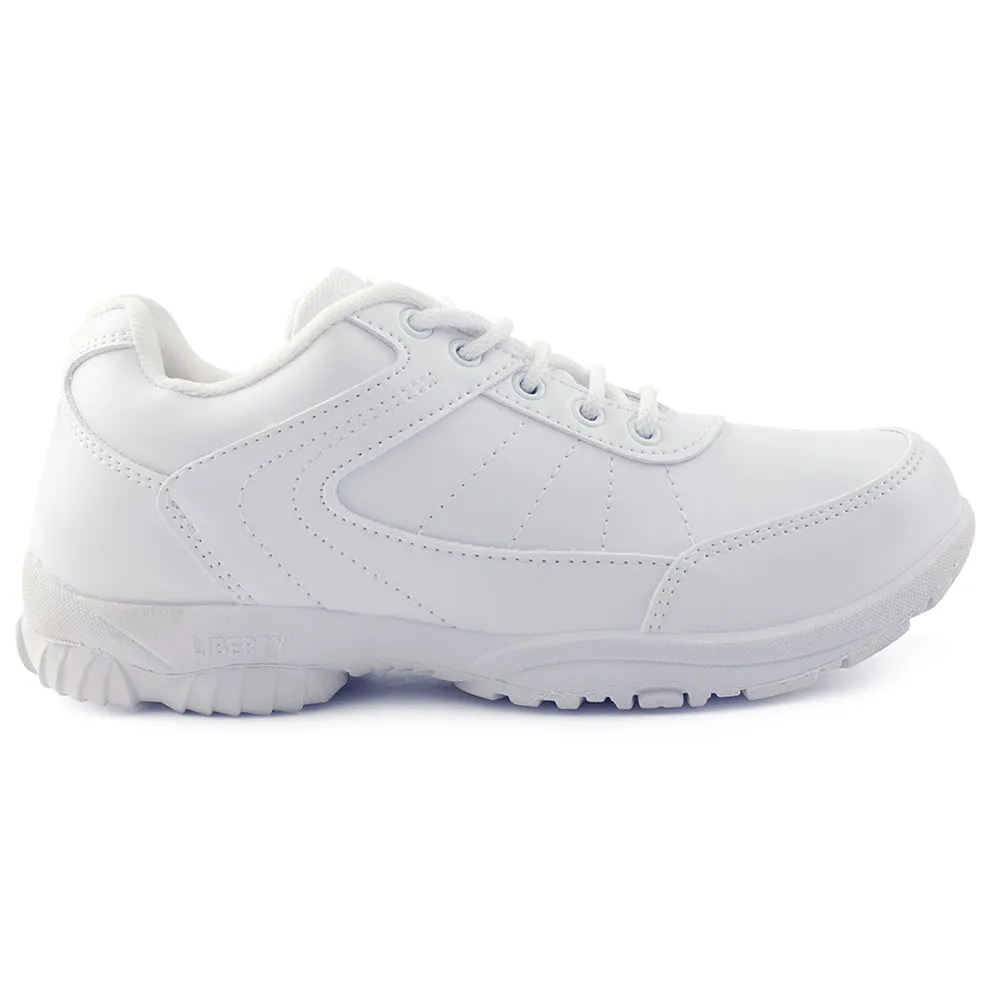 Prefect White Lacing Uniform School Shoes For Kids SCHZONE By Liberty
