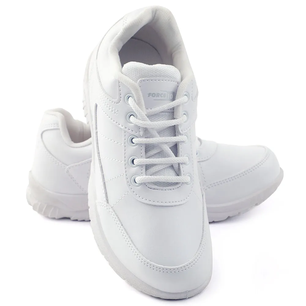 Prefect White Lacing Uniform School Shoes For Kids SCHZONE By Liberty