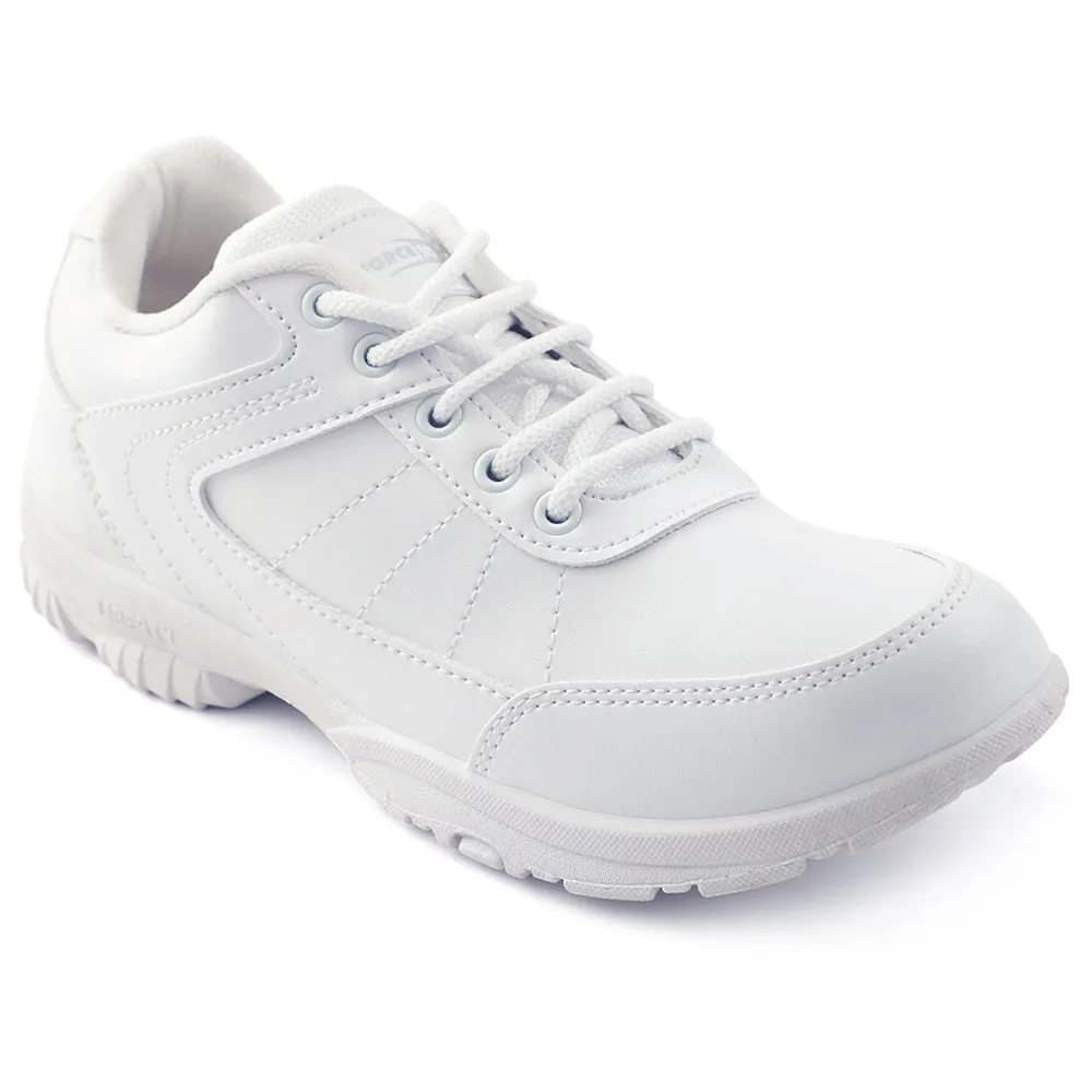 Prefect White Lacing Uniform School Shoes For Kids SCHZONE By Liberty