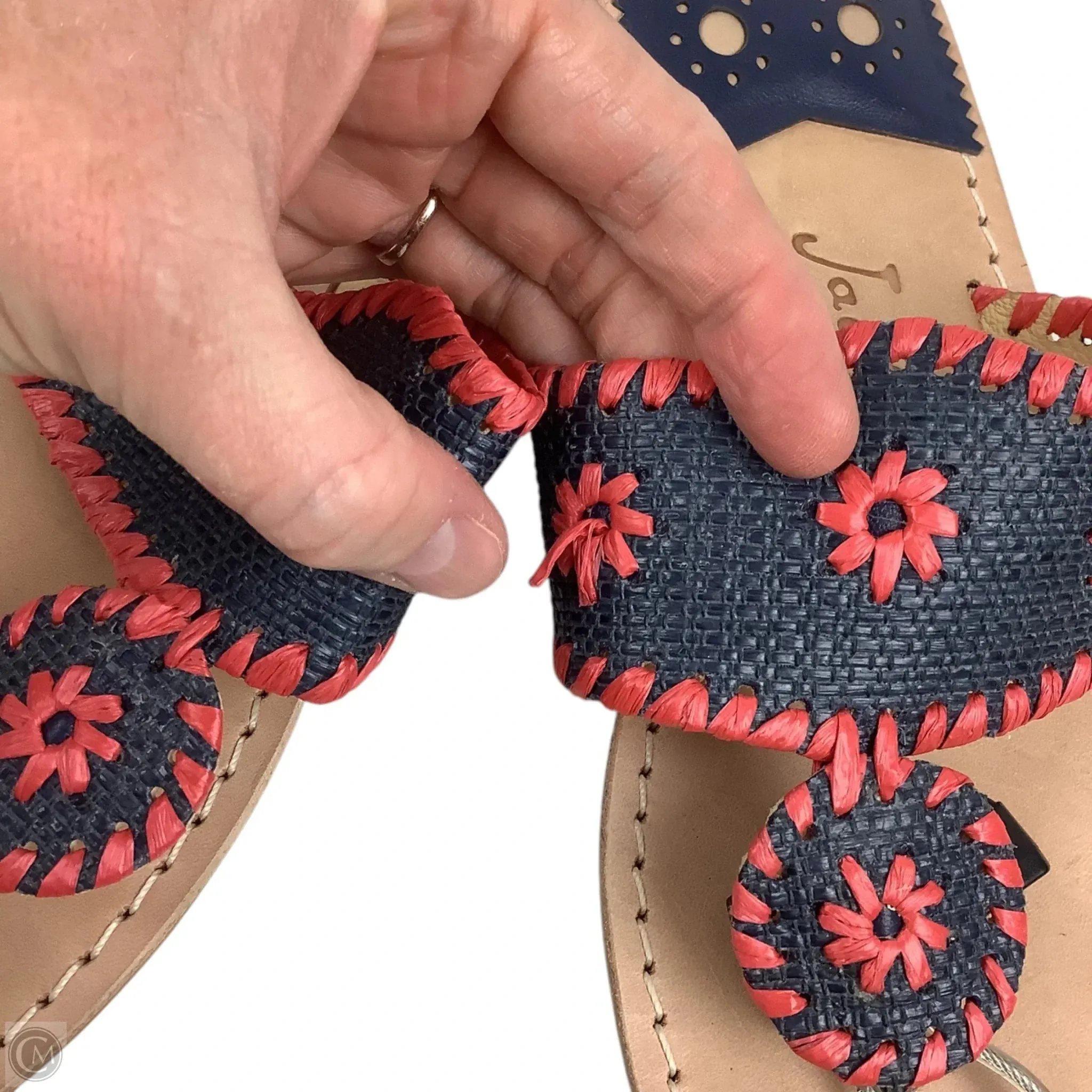 Sandals Designer By Jack Rogers In Navy, Size: 8.5