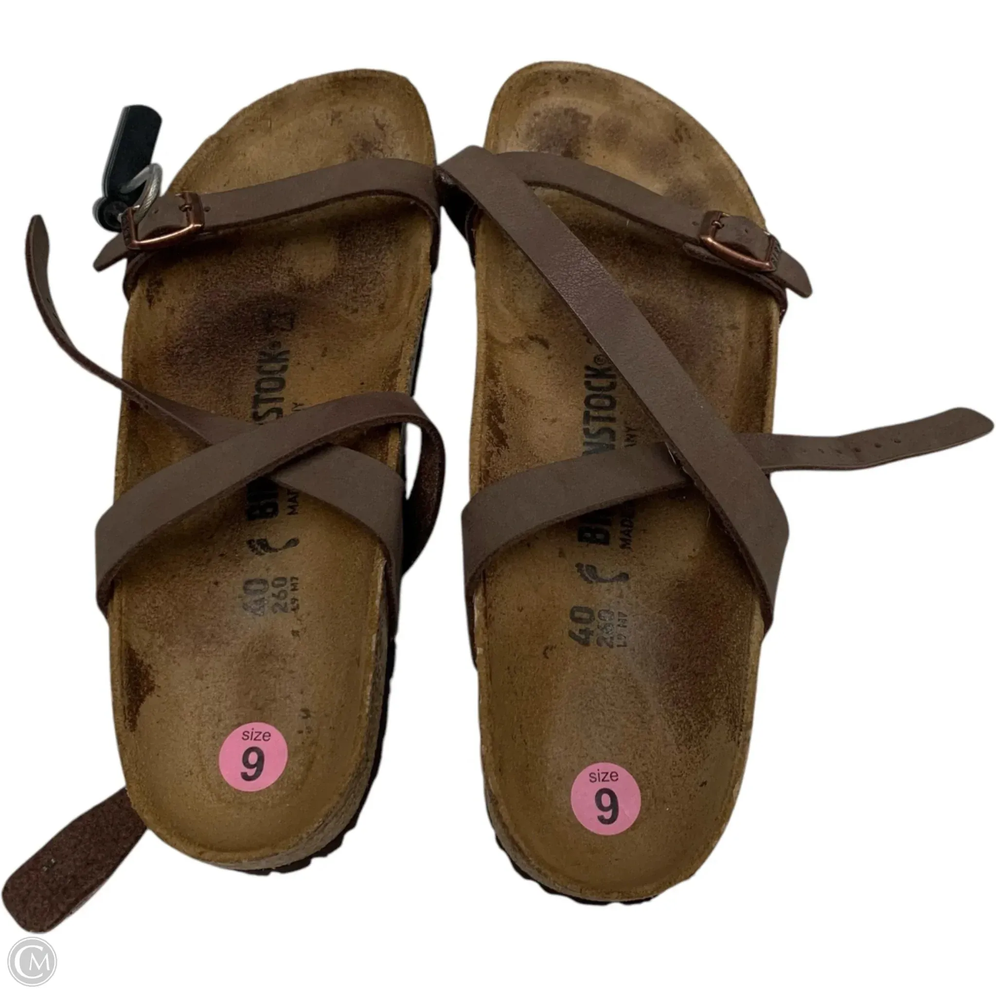 Sandals Flats By Birkenstock In Brown, Size: 9