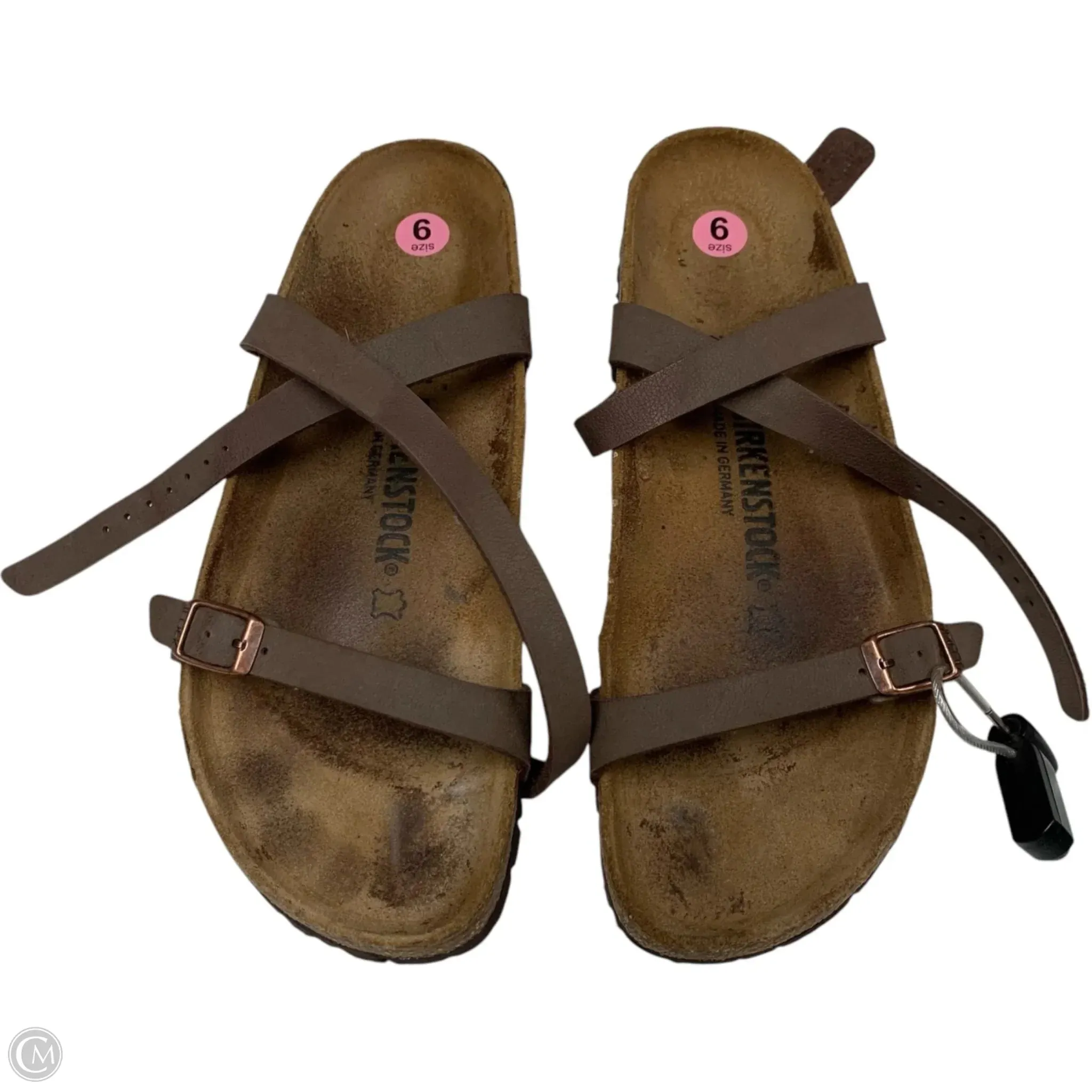 Sandals Flats By Birkenstock In Brown, Size: 9