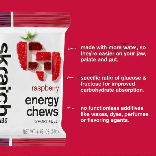 SKRATCH Energy Chews Sports Fuel 50G - Raspberry