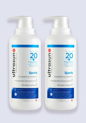 Ultrasun Sports Gel SPF 20 400ml - 2 Pack Saver