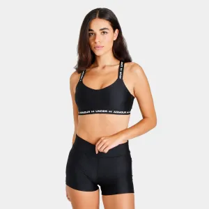 Under Armour Women's Crossback Low Bra Black / White - White