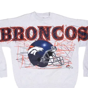 VINTAGE NFL DENVER BRONCOS ALL OVER PRINT 1990S SWEATSHIRT SIZE XL