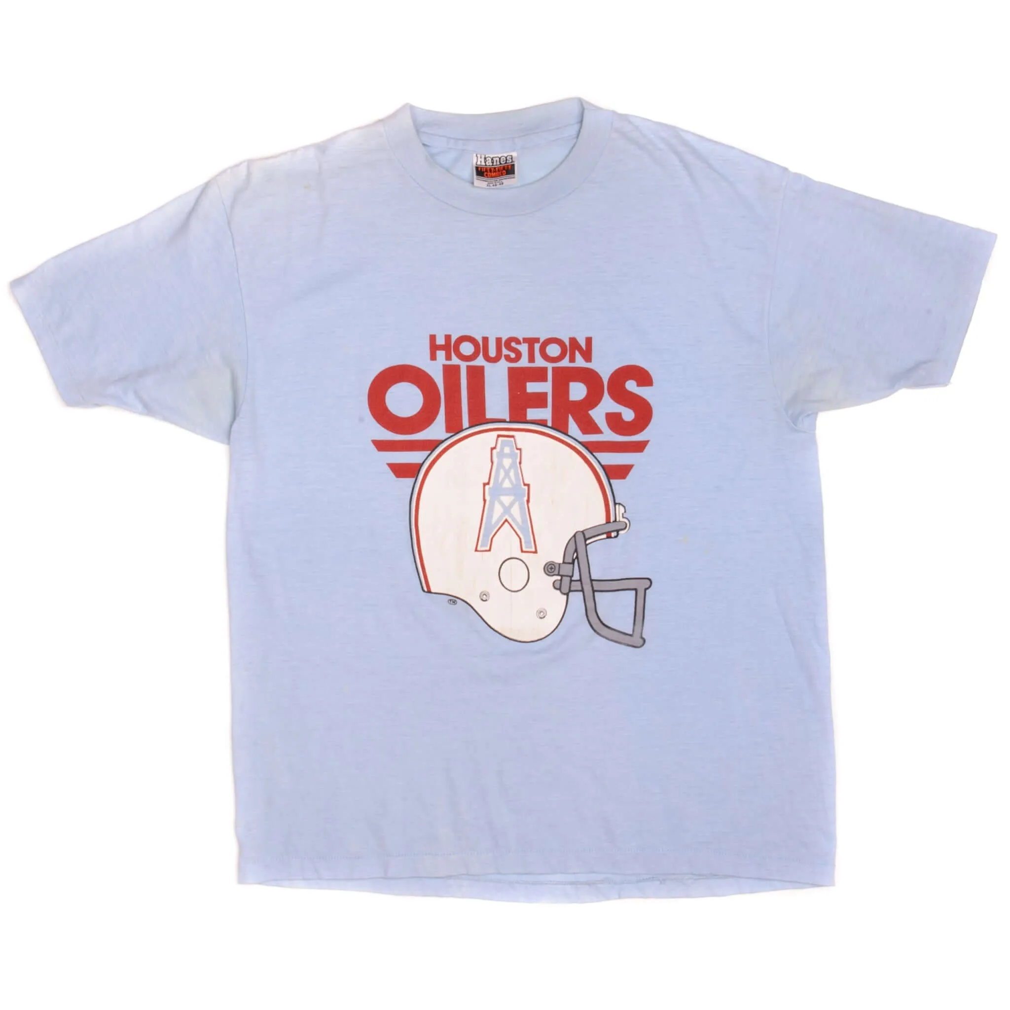 VINTAGE NFL HOUSTON OILERS TEE SHIRT 1970s SIZE MEDIUM MADE IN USA